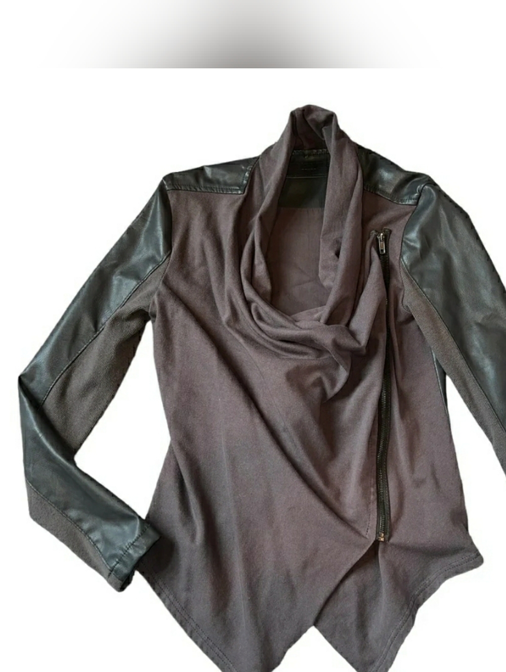 Blank NYC Olive Mixed Media Moto Jacket